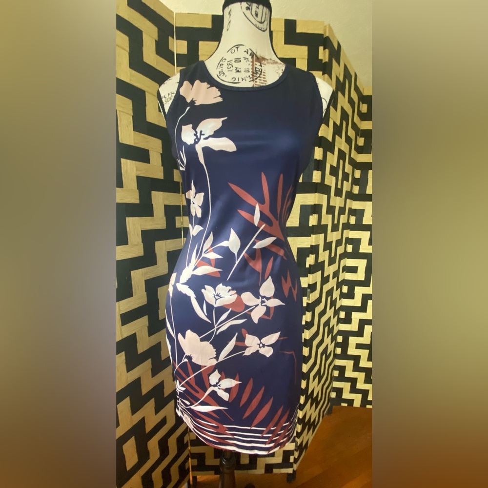 Leaf and Floral Print Dress